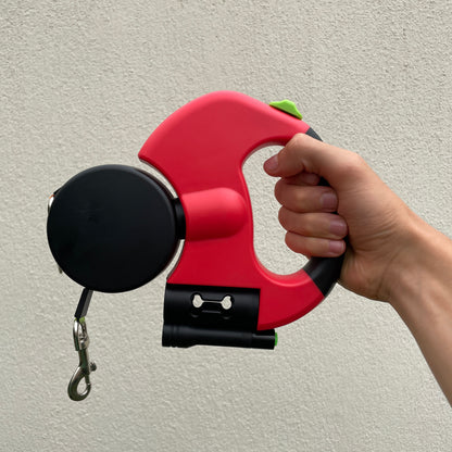 Double Laisse PawVolt™ — Anti-Nœuds 360° avec LED & Porte-Sacs pour 2 Chiens