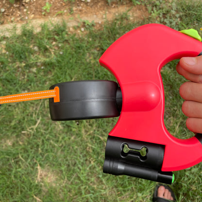 Double Laisse PawVolt™ — Anti-Nœuds 360° avec LED & Porte-Sacs pour 2 Chiens